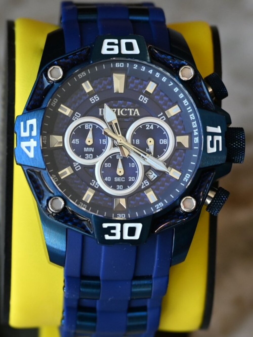 Invicta Pro Diver 33842 Men’s Blue Chronograph Watch 52mm